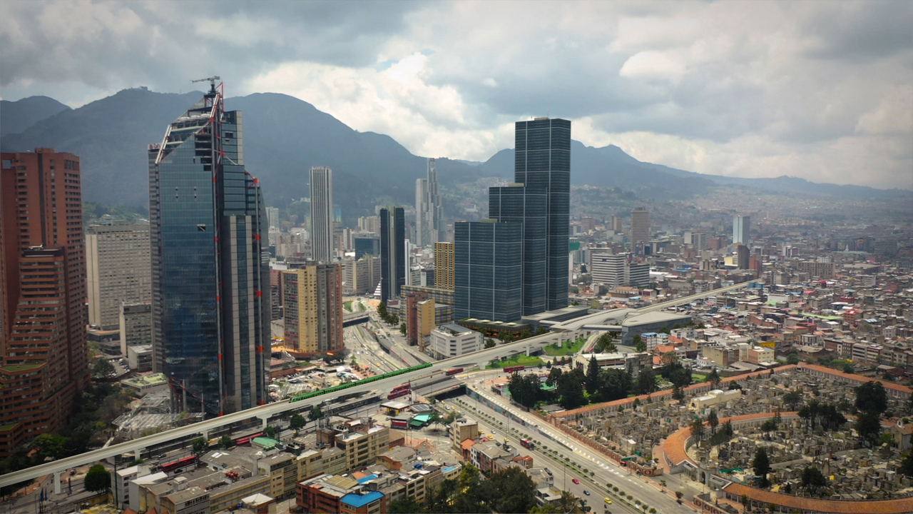 Render de la estación calle 26 integrada con la estación de la PLMB