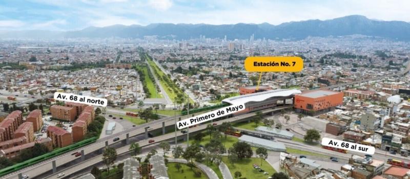 Imagen de referencia de la futura estación Metro en la av. Primero de Mayo con av. 68